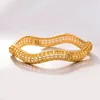 Bangle Annayoyo 24k 1pcs/Lot Gold Color Banles for Women African Bride Bransoletę Biżuteria Prezenty Indie Melv22