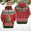 Sweats à capuche pour hommes Sweatshirts pour hommes Je déteste les gens Noël Noël Camping Ours Alien Harajuku 3DPrint Hommes/Femmes Pull Streetwear drôle