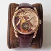 Orologio da uomo JB PFH251 Montre De Luxe Movimento manuale con tourbillon Cassa placcata in oro 18 carati Cinturino in pelle italiana Orologi meccanici Orologi da polso