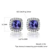 925 Brincos de Prata Esterlina Criado Tanzanite Gemstone Delicado Ear Stud For Women Luxury Fine Jewelry Rose Gold Plating