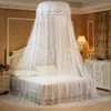 Princess Hanging Round Lace Canopy Bed Netting Comfy Student Dome Mosquito Net Crib Valance2615170