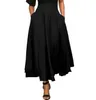 Rokken vrouwen 2021 zwarte lange rok vrouw hoge taille elegant kleurrijk katoen een lijn avond vrouwelijk casual retro