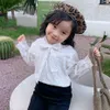 Blouse For Girls Lace White Blouse Girls Floral Children's Shirts For A Girl Spring Autumn Baby Girl Clothes 210412