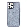 2 w 1 Diamond Rhinestone Glitter Case na iPhone 14 13 13pro 12 11 Pro Max XS XR 7 8 Plus Samsung S23 S22 S21 Ultra 5G Hybrid TPU PC Back