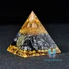 Orgon-Pyramide, Schneeflocken-Obsidian-Stein, Messing-Quarz-Heilkristall