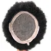 Hele Mannen Pruik Toupetje Zwitserse Mono Kant Afro Krullend Menselijk Haar Toupet Voor Mens3832502