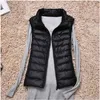 Women's Down & Parkas Ultra Thin Jacket Light Warm Waistcoat Female Sleeveless Cropped Puffer Vest Lining Woman Winter Coat Spring 2021