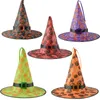 Decorazione per feste 1 pz Donna Uomo Bambini Zucca di Halloween Cappello da strega String Lights Decorazioni Modalità di illuminazione Decor per cortile esterno