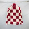 22ss Autumn Sportwear designers Jackets Stand Collar Jacquard lattice letters Artificial cashmere clothes streetwear Coats Outerwear Clothing red white S-XL