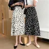 Zomerbloemprint rokken Harajuku High Taille Rooks voor vrouwen Spring herfst Midi Vintage rok Vrouwelijke Koreaanse stijl Lange rok 210619