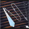 Rock Crystal Losse Kralen Sieraden Hoge Kwaliteit Natuursteen Pendum Voor Dowsing Quartz Opalite Opal Pendos Sacred Geometry Healing Crystals P