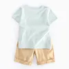 Yaz çocuk giyim setleri toddler takım elbise erkek bebek timsah baskı giysileri çocuklar t-shirt + şort 210429