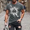 남성용 티셔츠 2021 여름 플러스 사이즈 3D T 셔츠 에이스 스페이드 인쇄 반팔 성격 대형 캐주얼 스포츠 T