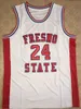 Retro personalizado Chris Herren #24 Fresno Jersey College costure