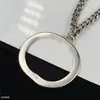 Trendy Double Letter Necklaces Couple Designer Pendant Necklace Men Women Metal Chain Long Pendants With Gift Box