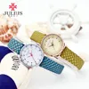 2024New Julius Colorful Ladies Fashion Women Crocodile Leather Elegant Analog Quartz Japht Watch for Young Girl JA-858