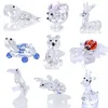 HD Sparkly Crystal Animal Figurka Kolekcja Paperweight Tabela Centerpiece Ozdoba Dekoracje Home Decoration Xmas Prezenty (9 stylów) 210727