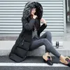 Ladies de inverno jaqueta com capuz de alta qualidade quente parker meio comprimento espesso 210515