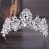 Vrouwen Elegante Tiaras Bruid Haar Sieraden Zilveren Crystal Tiara Crown voor Bruiloft Haaraccessoires Hairwear Party Gift