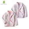 Svelte 2-12 Yrs Kids Polar Fleece Printed Jacket Girls Foder Faux Fur Heavyweight Sweater Coat för vinter 211204