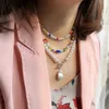 Na moda jóias frisadas colar mulheres pérola grânulos gargantilha colares