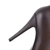 Bottes 2021 femmes sur le genou plate-forme mince talon haut dames cuisse PU cuir fermeture éclair latérale femmes noir marron blanc