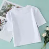 Femmes Summer Casual Girl Imprimer T-shirts tricotés Tops Femme Mode Broderie Dessin animé Manches courtes Tee-shirt blanc Femme 210421