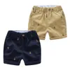 Sommer Jungen Aktive Shorts Kinder Baumwolle Elastische Taille Hosen Kleinkind Kinder Knielange Strand Solide Farbe Baby Kleidung 210723