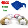 1pc 4pcs Acrylic Mohair Garn för stickning Lana Virka ullgarn till hand Stickade virkade linjeband till stickade 166m Y211129