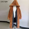 Women Parka Winter clothes Oversize Faux Fur Coat Thick Warm Long Jacket Hooded Overcoat Plush Jackets 211220