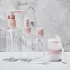 8 pcs garrafas cosméticas conjunto recarregável compacta portátil skincare higiênico garrafa de embalagem transparente maquiagem vazia creme recipientes