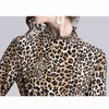 Sexy Frauen Party Langes Kleid Leopard Print Sleeve Club Boho Sommer Strand Dame Casual Vestidos Mujer Robe Longue 210520