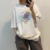 Yedinas Women Sunflower Gedrukt T -shirt Vintage Casual esthetisch shirt Vrouw EE Fashion Chic Koreaanse stijl Oversized 210527
