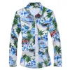 Moda outono primavera roupas mangas compridas camisa homens mais asiático tamanho grande m-5xl 6xl 7xl praia havaiana casual floral 210626