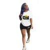 Mulheres Tracksuits moda yoga ternos dois pedaços set sportswear casual cor sólida impresso roupa de manga curta shorts