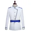 Męskie garnitury Blazers Men Floral Suit European Królewska suknia Pokaz Prince Stage Costumes Luksusowe ubranie Białe Anglia styl251e
