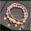 Other Bracelets Drop Delivery 2021 Korean Childrens Jewelry Princess Cartoon Parent Child Crystal Girls Bracelet Pvntn