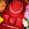 Örhängen halsband Godki Trendy 4st Full Micro CZ Luxury African Jewelry Set For Women Wedding Party Zircon Crystal Neckce