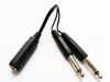 Ljudkablar, Dual 6.35mm Mono Man Plug till Kvinnlig kontakt Kabel ca 20cm / 5pcs