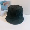 autumn winter women knitting pleated fabric bucket cap men woman leisure hat