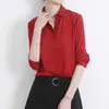 Yeni Kadın Gömlek Klasik Şifon Bluz Kadın Artı Boyutu Gevşek Uzun Kollu Casual Gömlek Lady Basit Stil Giyim Tops Blusas 210410