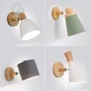 Macarons wall lamp Modern Simple Nordic Bedroom Bedside Lamps Rotationr Solid wood Wall Light