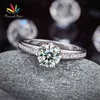 Peacock Star 6 Claws Crong 925 Sterling Silver Wedding Promise Engagement Ring 1.25 CT Smycken CFR8257 211217