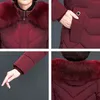 X-long Women Coats parkas Slim Office Ladies Solid Women's Winter Jacket Hooded With Fur Collar Thick Cotton Padded Parkas