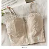 Summer with zipper Short camisole women's Tops Sexy lace vest Vintage Camis crop top women korean fashion clothing 210420