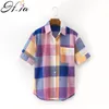 H.SA Women and Blouses Colorful Plaid Patchwork Shirts Vintage blusa feminina Formal Blusas Tops Pocket chemise femme 210417