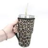 Leopard Print Rainbow Cactus Waterfles Cover Neopreen Geïsoleerde Mouw Bag Case Pouch voor 30oz Tumbler Cup