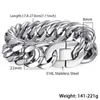 Davieslee 18 / 22mm Heavy Mäns Armband Curb Cuban Link Silver Färg 316L Rostfritt stål Armband Male Smycken DLHB287 210611