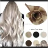 Wefts 10a handbundna väftförlängningar 100percent Virgin Human Hair Silky Rak Osynlig Brasiliansk Blond SEY I BUNDLES Handgjorda Okt IFUXA