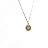 Collar de cadena para clavícula con colgante redondo de Rosa tallada Simple europea de Plata de Ley 925, regalo de joyas de fiesta a la moda